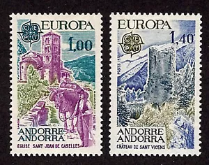 Andorra-French Adm-1977-SC 254-255-LH-Caselles & Castle - Picture 1 of 1