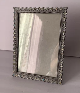 Metall Blumen Strass Stand Up Samt Rückseite Bilderrahmen für 5 x 7" Foto - Bild 1 von 13