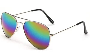 Pilot Glasses Colour Lens Metal Frame Women's Mens Novelty Fancy Dress/Every Day - Picture 1 of 64