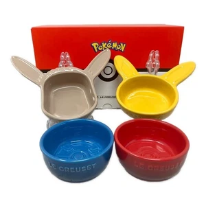 Le Creuset Pokemon Sammlung Mini Schale Teller 4er Set Pikachu Eevee Pokeball - Bild 1 von 12