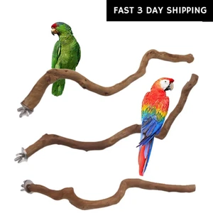 Natural Parrot Perch Bird Stand Tree Stick Paw Grinding Fork Parakeet Climbing.. - Picture 1 of 8