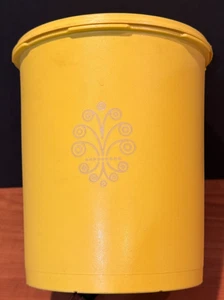 Vintage Tupperware Narzisse Sonnenschein Med Kanister 80 Unzen gelb #807-2 mit Deckel #808-14 - Bild 1 von 7