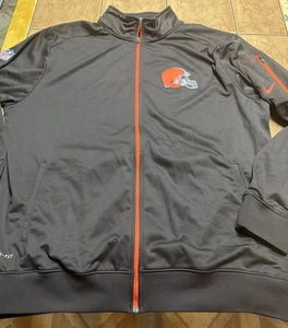 Cleveland Browns Nike On-Field Full Zip Brown Orange Jacket Size XL Dri Fit - Picture 1 of 12