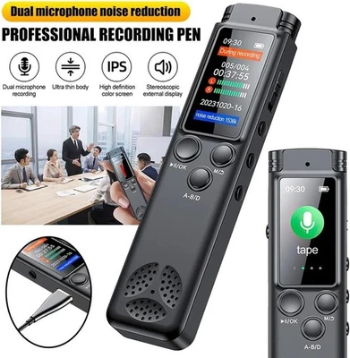 8GB/64GB Voice Activated Mini Digital Sound Audio Recorder Dictaphone MP3 Player - Image 1 of 4