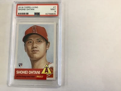 2018 TOPPS LIVING #7 SHOHEI OHTANI PSA 9 RC  MINT - Image 1 of 4