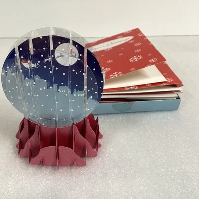Pop up Snow globe Seasons Greetings 6 Cards & Envelopes Christmas Card - Image 1 of 4