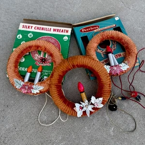 3er Set Vintage Weihnachts Chenille Kränze Rarität - Bild 1 von 3