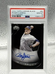 Autógrafo Roger Clemens 2022 Topps cromado negro automático #CBARC Yankees PSA 10 - Imagen 1 de 2