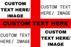 CUSTOM ENGLAND FOOTBALL FLAG - 3FT X 2FT, PERSONALISED FOOTBALL FLAG. 4 EYELETS. - Picture 1 of 1