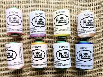 8 New Ace Royal Agency Embroidery Thread 23 Gram Viscose Rayon Multicolor - Image 1 of 4