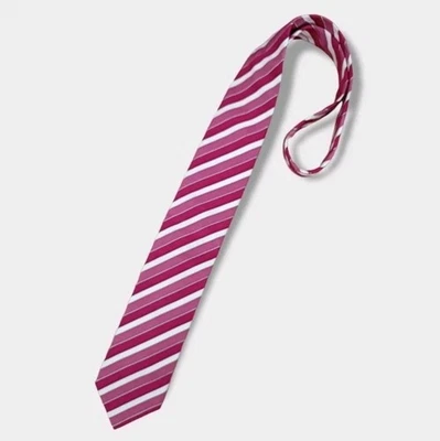 Corbata PAL ZILERI XL Rosa/Blanco Rayas Seda LUJO ITALIA Foto 1 de 4