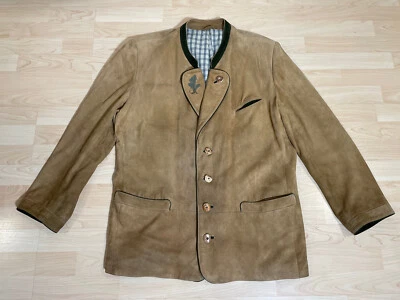 Meindl Herren Echt Leder Janker Jacke 54 beige hell Sakko XXL XL Tracht Wallach - Bild 1 von 4