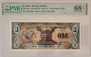 2011 "E Series" Queen Anne's Revenge $1 Disney Dollar - PMG 68 - Picture 1 of 12