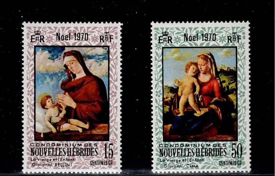 New Hebrides Scott #161-62, Singles 1970 Christmas FVF MNH - Image 1 of 1