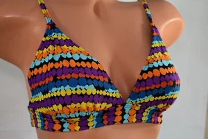 ARIZONA (S) Bikini Swim Top RAINBOW Colors Adjustable Straps - Picture 1 of 5