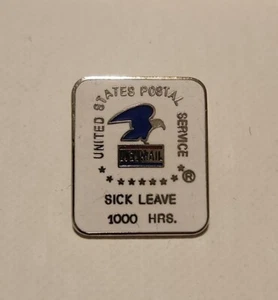 Prendedor rectangular vintage USPS 1000 horas licencia enferma empleado solapa premio - Imagen 1 de 5