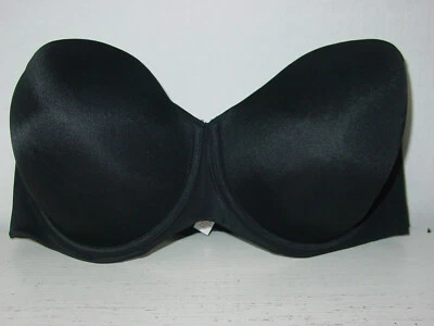 Sujetador Lane Bryant Cacique Negro Sin Tirantes Acolchado Copa Suave Aros-42DDD Foto 1 de 4