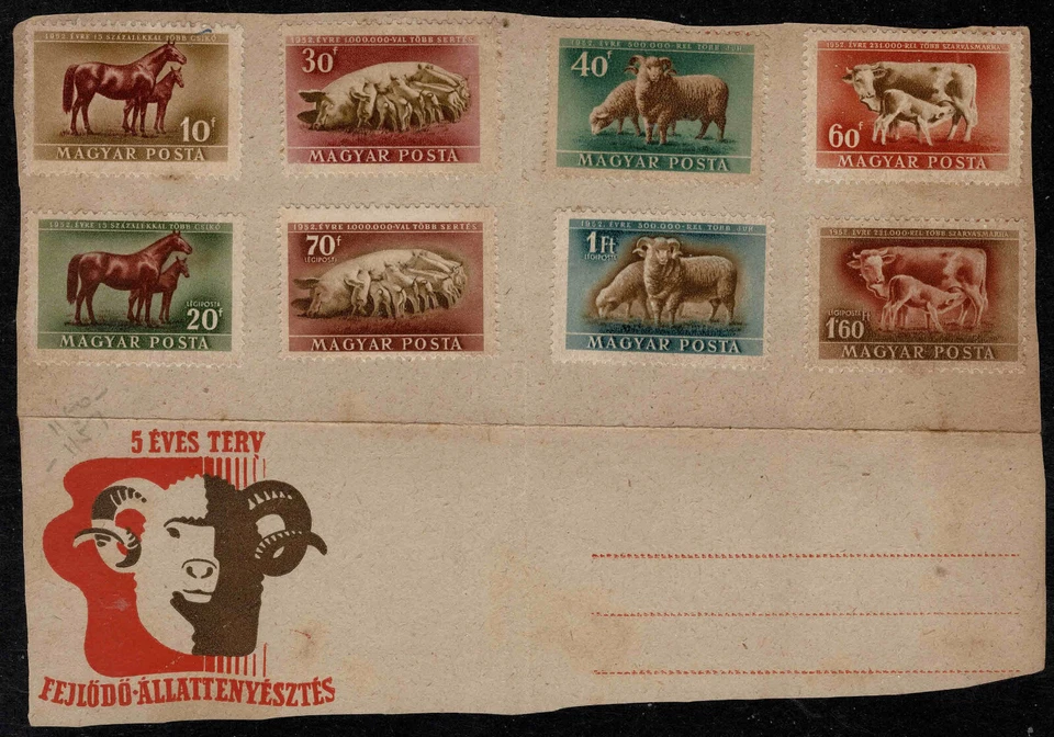 Hungary 1951 Encouragement For Live Stock Production  - Unaddressed Front - Mint - Image 1 of 1