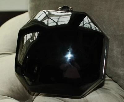 BOLSO CLUTCH TIMMY WOODS MODERNO MOD ART OCTOGONAL MINAUDIERE ESMALTE NEGRO SIMPLE Foto 1 de 4