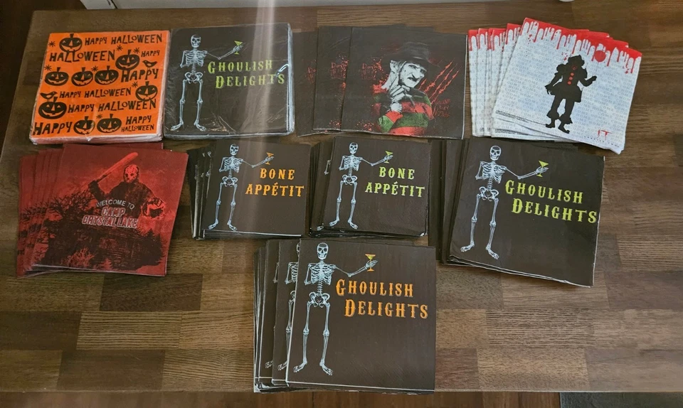 Servilletas de fiesta de Halloween decoración utilería horror Jason Voorhees Freddy Kruger Foto 1 de 1