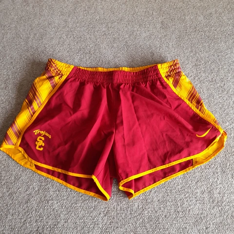 Nike USC Trojans Dri-Fit Athletic Running Shorts Drawstring Waist Size L Ladies Cover