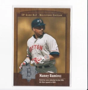 MANNY RAMIREZ '01 UPPER DECK SP GAME BAT-MILESTONE EDITION CARD-SHIPS FREE - Picture 1 of 24