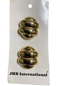 Par de botones JB International metal tono dorado 1 pulgada Italia - Imagen 1 de 3