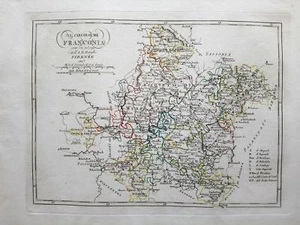 1819 Dörfer Karte Der Frankenkreis wie er 1790 war Nürnberg Limburg - Bild 1 von 2