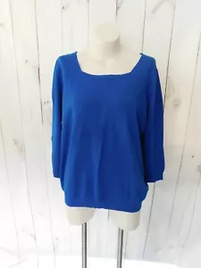 Maglione pullover Joseph A blu turco manica 3/4 nuovo con etichetta - Taglia XL - Foto 1 di 5