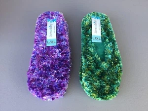 Pantofole morbide June & Daisy nuove con etichette scarpe camera da letto multi 2 paia taglia L/XL #664R - Foto 1 di 2