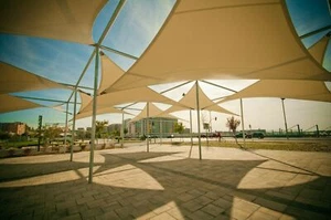 TAILOR MADE WATERPROOF INDUSTRIAL 100% PCV SUN SHADE SAIL CUSTOM MADE SUN SAIL - Bild 1 von 10