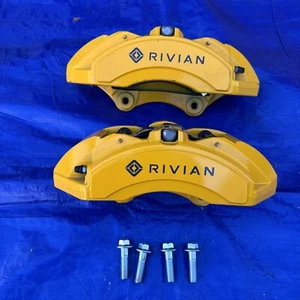 22-24 Rivian R1T OEM Brake Caliper Front Pair Yellow - Picture 1 of 18