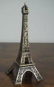 Vintage Paris Statue Eiffel Tower Metal Statue Sculpture France Replica Model - Picture 1 of 4