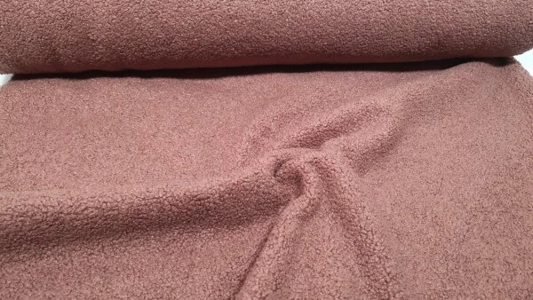 Boucle Stoff in altrosa Bouclestoff rosa rosafarbener Boucle Teddystoff Polster - Bild 1 von 1