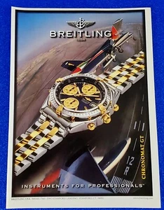 1999 BREITLING CHRONOMAT GT WRISTWATCH PRINT AD "INSTRUMENTS FOR PROFESSIONALS" - Picture 1 of 1