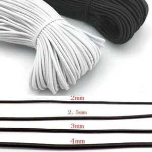 Round Rope Cord Elastic Trousers Sewing Waist Support Trim Crafts 2 - 5 Mm - Picture 1 of 6