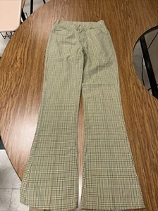 Vintage Womens Plaid Flare Bell Bottom Pants Big Yank 60s 70s, Size 24x31 - Picture 1 of 9