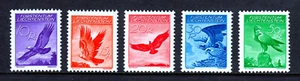 LIECHTENSTEIN — SCOTT C9a-C13a — 1934-35 JUEGO ÁGUILA, GOMA A LA PARRILLA — MNH — SCV $250 - Imagen 1 de 2