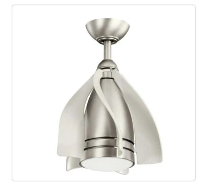KICHLER Terna 15” Integrated LED Indoor Brushed Nickel Ceiling Fan With Light… - Image 1 of 4