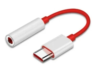 Adaptador de conector de áudio Bakeey USB tipo-C para 3,5 mm - Branco e vermelho - Imagem 1 de 3