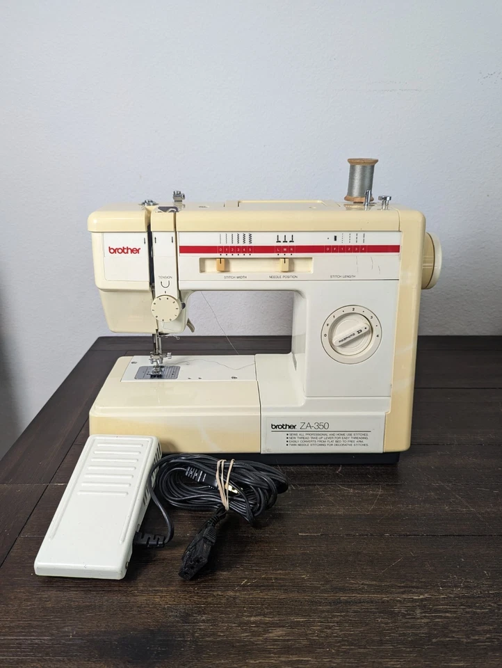 Brother Twin Needle Professional Sewing Machine Portable ZA-350 Tested VG - Image 1 of 4