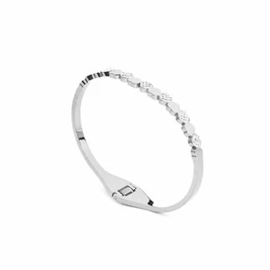 Damen Armreif Edelstahl Herz Elemente und Strasssteinen Armspange elegant - Bild 1 von 11