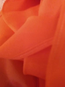 4.5yds x 44" BRIGHT ORANGE MICROFIBER CHIFFON FABRIC DRESS OR DECOR - Picture 1 of 5