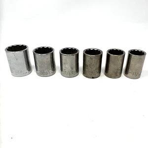 Lot Of 6 Craftsman Sockets 1/2” Drive 12 point “G” Series Shallow Made In USA - Picture 1 of 8
