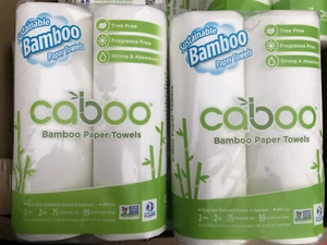 Caboo Tree Free Bamboo Paper Towels, 4 Rolls, Earth Friendly Sustainable Kitchen - Picture 1 of 2
