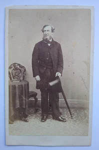 Dublin CDV Irish Gentleman Holding Top Hat Umbrella by George Mansfield - Picture 1 of 2
