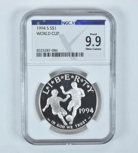 1994-S World Cup Commemorative Silver Dollar Proof 9.9 UCAM NGC X NGCX *4383 - Picture 1 of 5