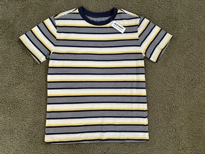 NUEVA CON ETIQUETAS Camiseta Old Navy Niños Juvenil Grande 10-12 Rayas, Azul, Amarillo, Blanco Foto 1 de 2