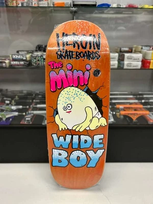 SKATEBOARD DECK HEROIN TEAM MINI WIDE BOY SHAPED DECK 10.5 X 29.5