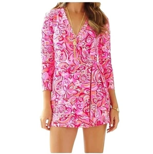 Mameluco envolvente Lilly Pulitzer Karlie rosa/blanco para mujer talla XL - Imagen 1 de 12